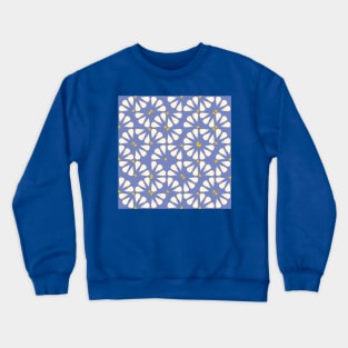 Periwinkle Vintage Checkered Flowers Crewneck Sweatshirt